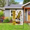 Welcome Spring Bumble Bee Gnome Decorative Garden Flag, Honeycomb Daisy Flower Spring Yard Outside Decorations